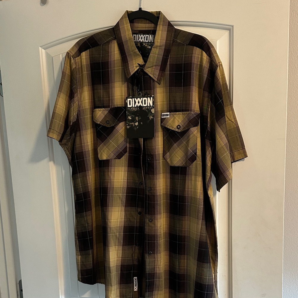 DIXXON Men's Plaid Shirt - Black and Tan